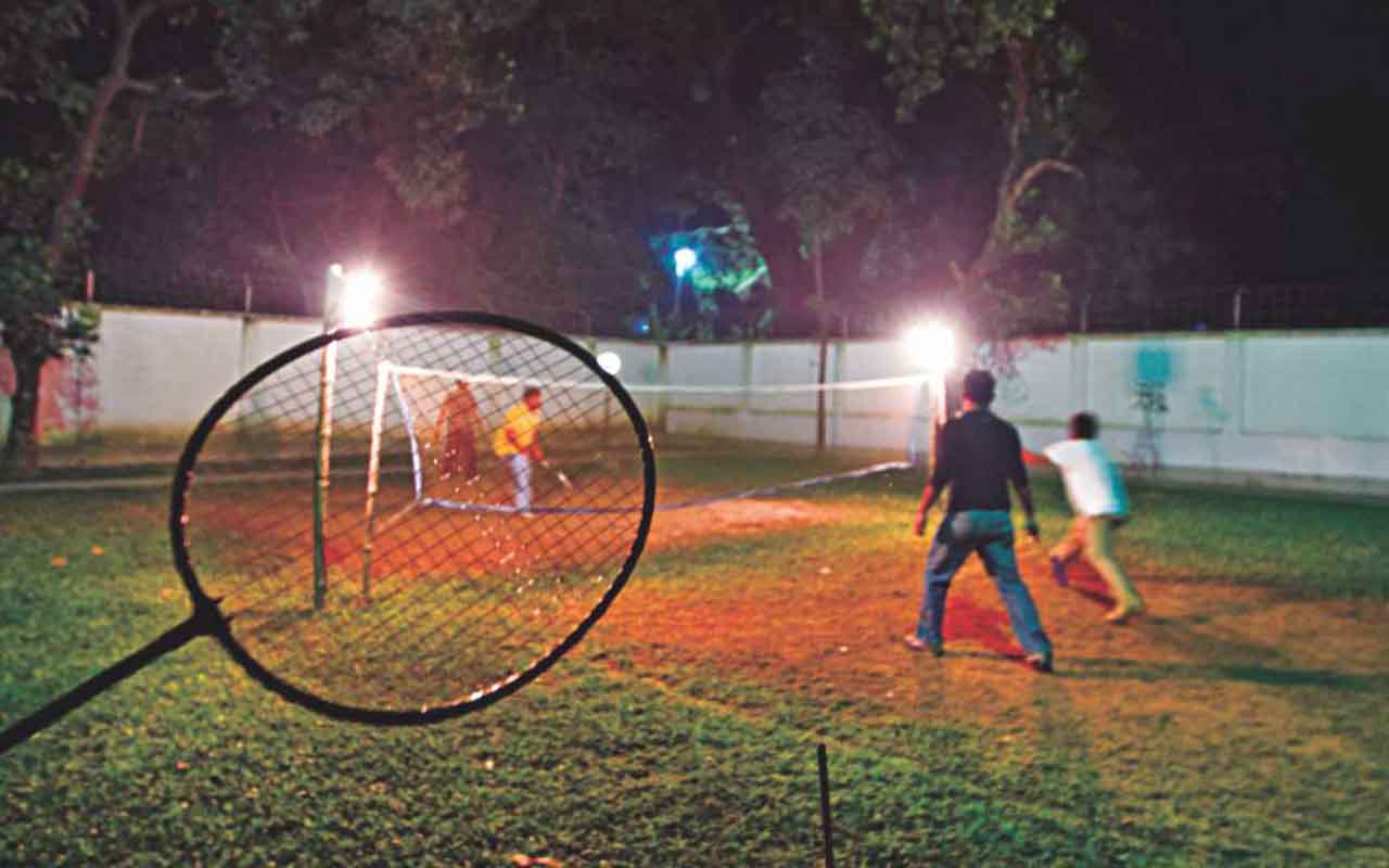 playing Badmition in mudigere Chikmagalur